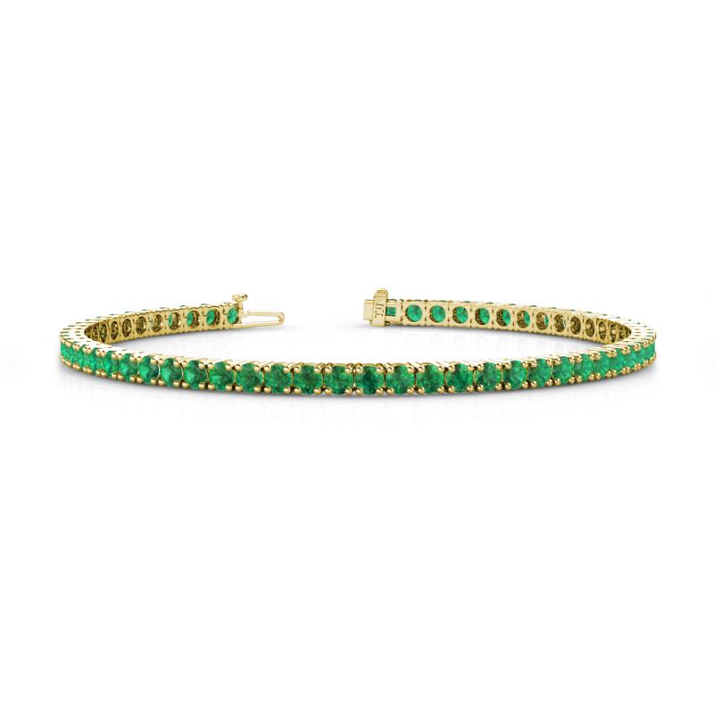 Leslie 2.90 mm Round Emerald Eternity Tennis Bracelet 