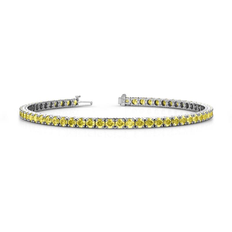 Leslie 2.90 mm Round Yellow Sapphire Eternity Tennis Bracelet 