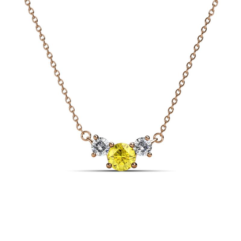 Raia Yellow Sapphire and Diamond Three Stone Pendant 