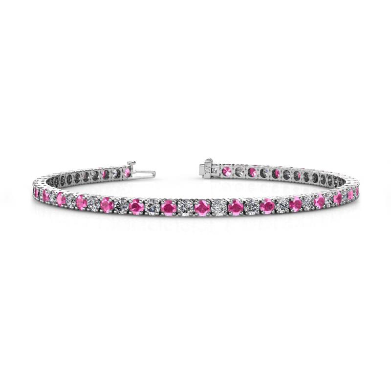 Leslie 2.90 mm Pink Sapphire and Diamond Eternity Tennis Bracelet 