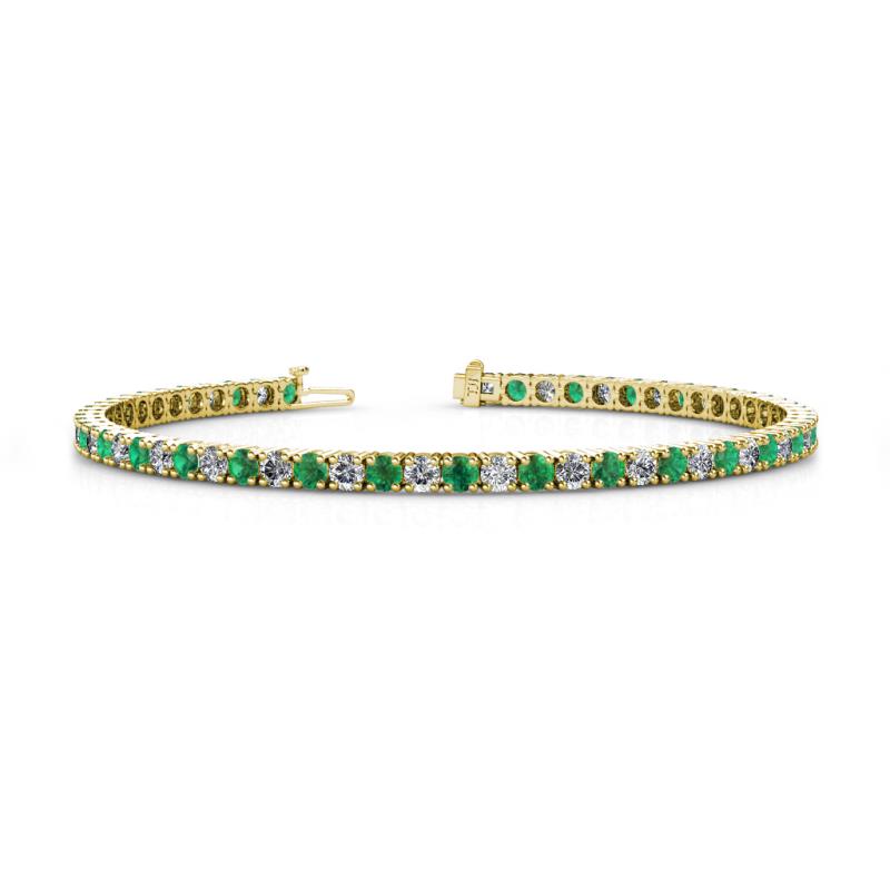 Leslie 2.90 mm Emerald and Diamond Eternity Tennis Bracelet 