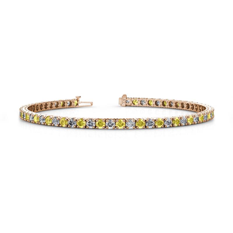 Leslie 3.40 mm Yellow Sapphire and Diamond Eternity Tennis Bracelet 
