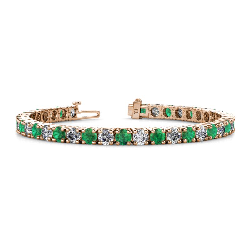 Leslie 4.00 mm Emerald and Diamond Eternity Tennis Bracelet 