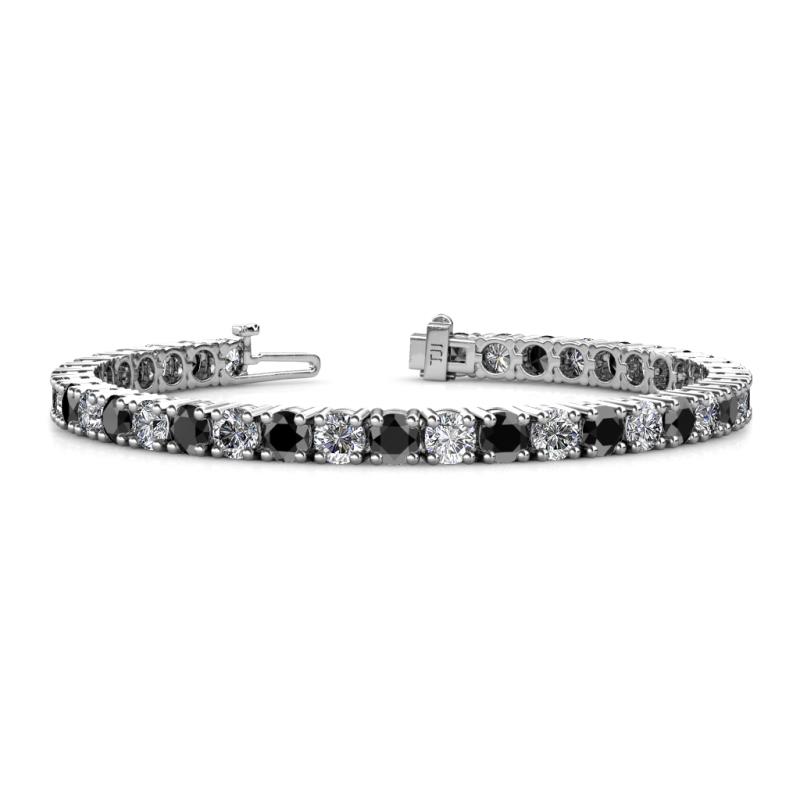 Leslie 4.00 mm Black and White Diamond Eternity Tennis Bracelet 