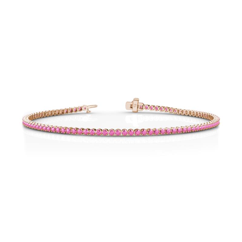 Izarra 2.00 mm Pink Sapphire Eternity Tennis Bracelet 