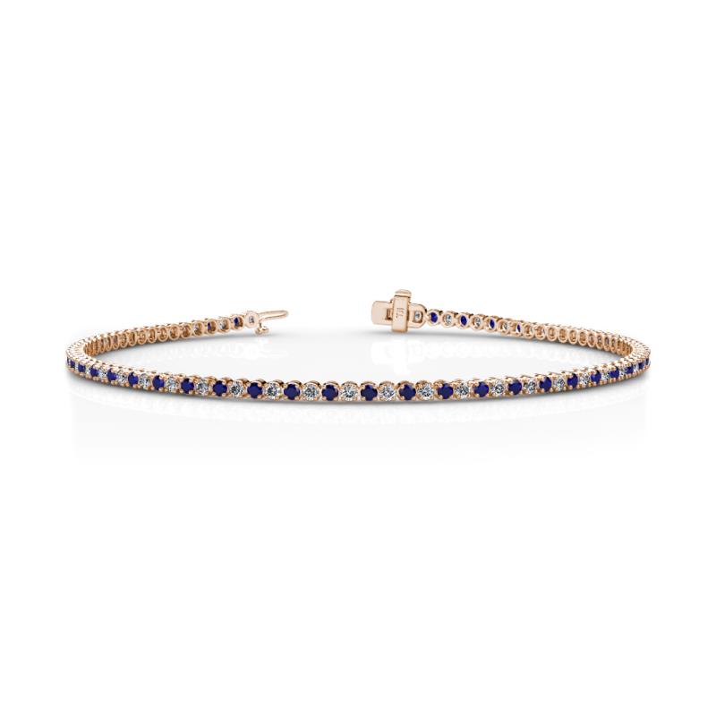 Izarra 2.00 mm Blue Sapphire and Diamond Eternity Tennis Bracelet 