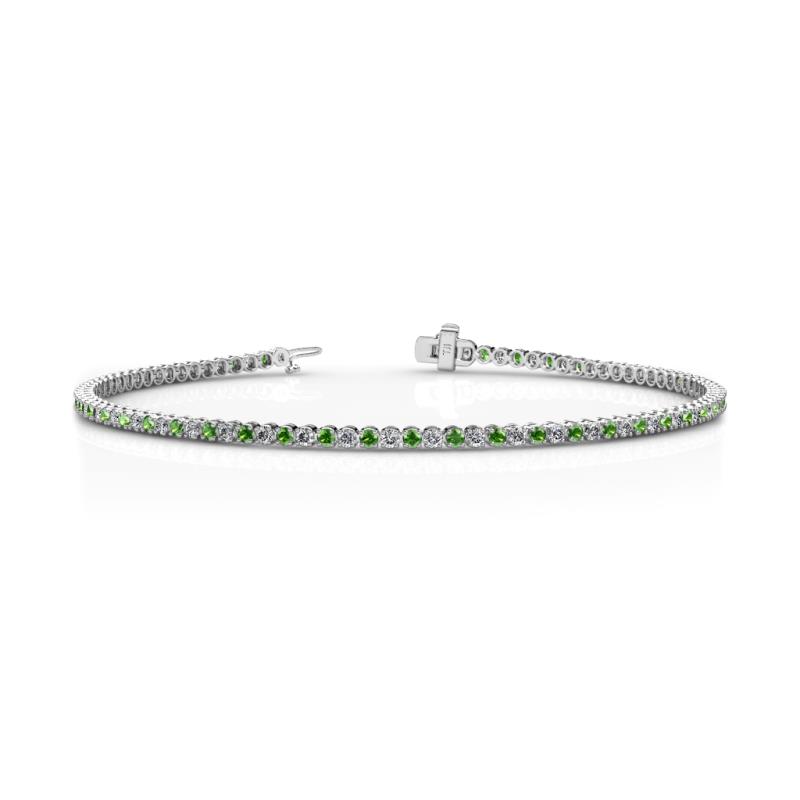 Izarra 2.00 mm Green Garnet and Diamond Eternity Tennis Bracelet 