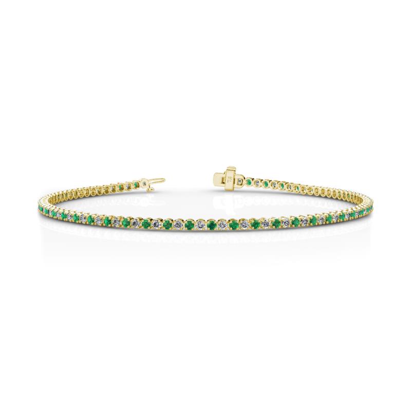 Izarra 2.00 mm Emerald and Diamond Eternity Tennis Bracelet 