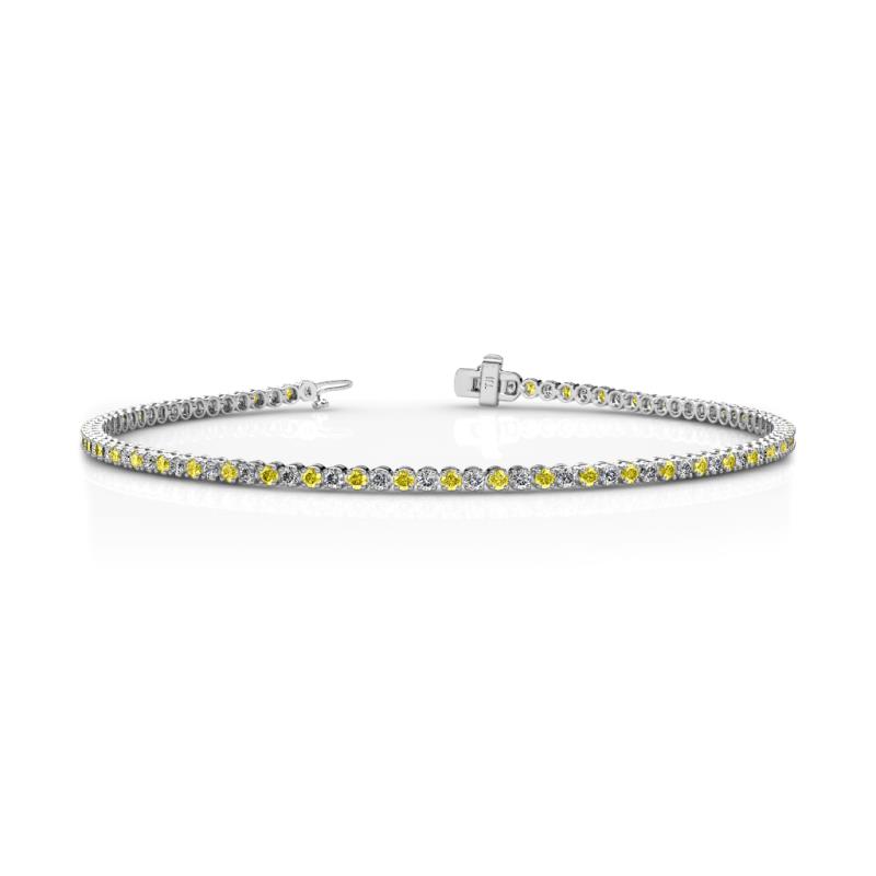 Izarra 2.00 mm Yellow Sapphire and Diamond Eternity Tennis Bracelet 