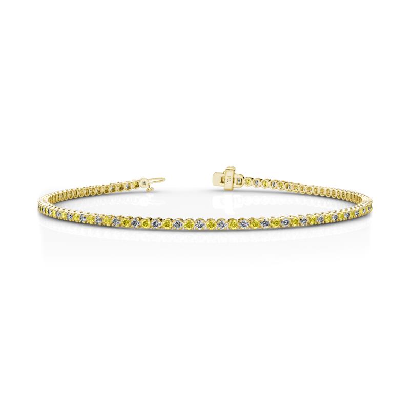 Izarra 2.00 mm Yellow Sapphire and Diamond Eternity Tennis Bracelet 