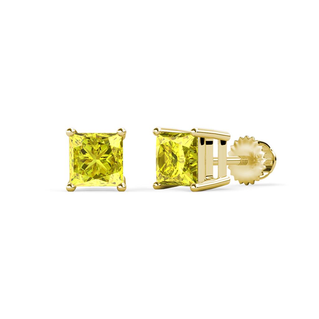 Zoey Yellow Diamond (5.5mm) Solitaire Stud Earrings 