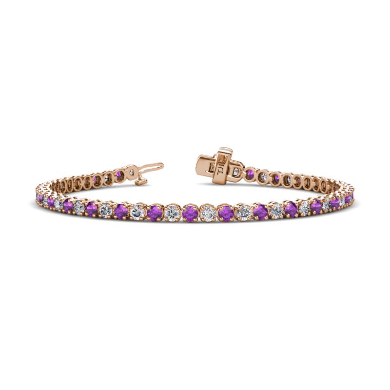 Izarra 2.90 mm Amethyst and Diamond Eternity Tennis Bracelet 