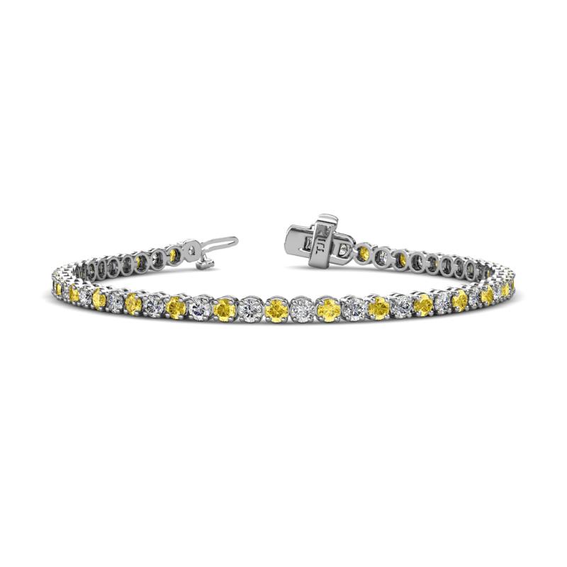 Izarra 2.90 mm Yellow Sapphire and Diamond Eternity Tennis Bracelet 