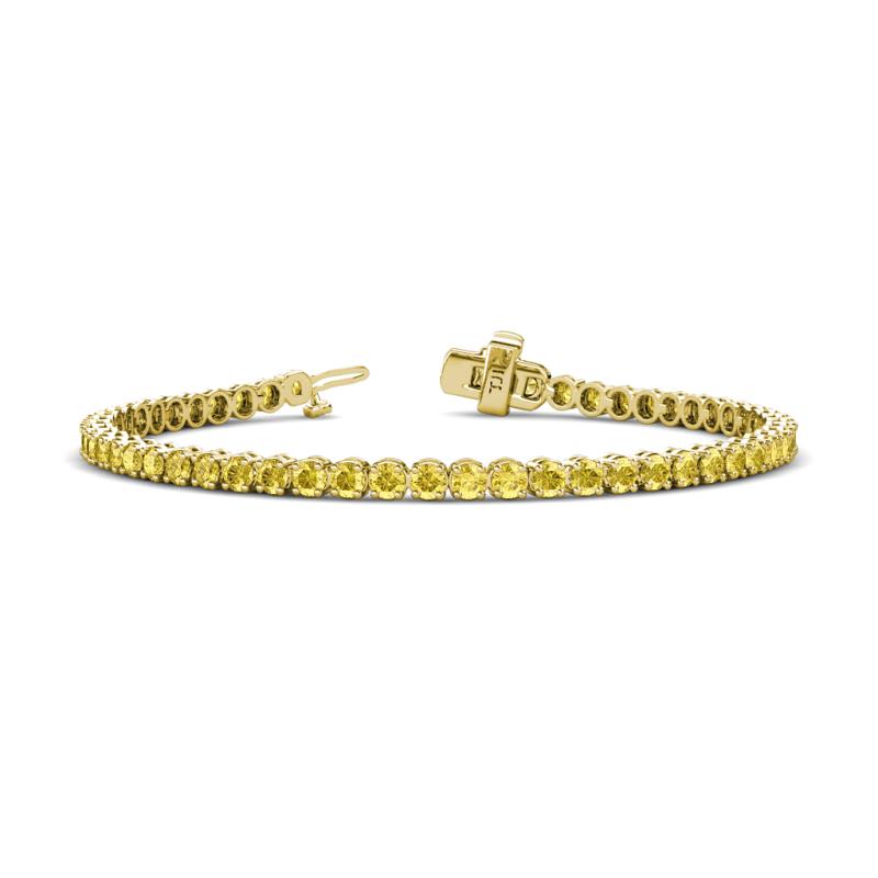Sold at Auction: 14K White Gold Yellow Sapphire & Diamond Bracelet