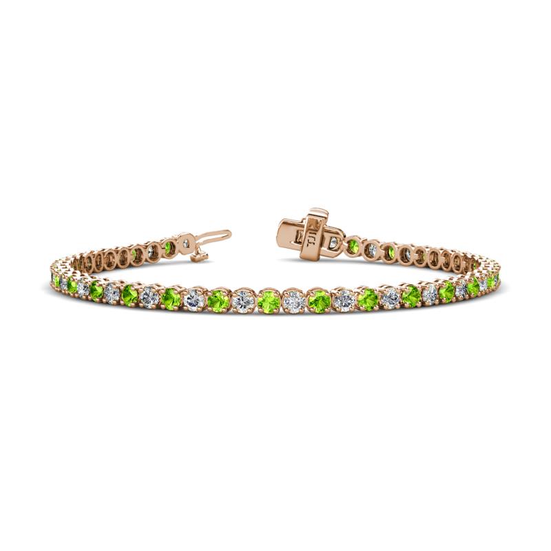 Izarra 3.10 mm Peridot and Diamond Eternity Tennis Bracelet 