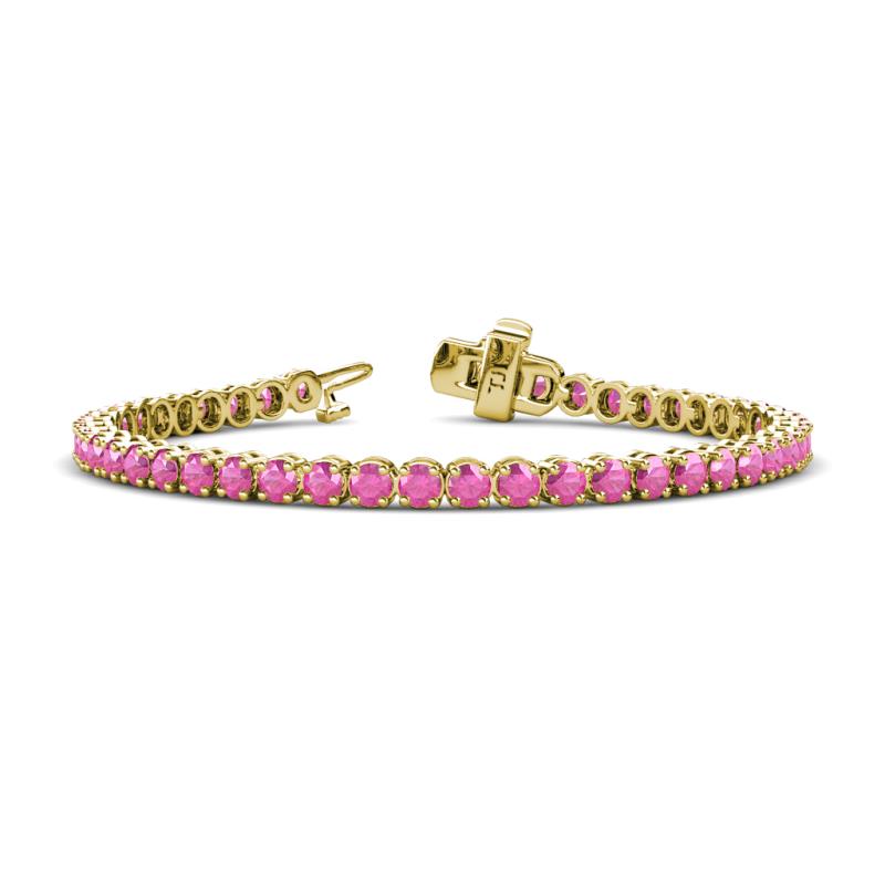 Izarra 3.70 mm Pink Sapphire Eternity Tennis Bracelet 
