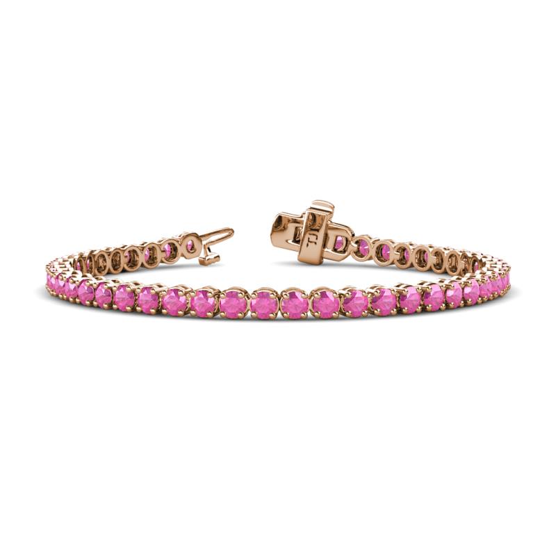 Izarra 3.70 mm Pink Sapphire Eternity Tennis Bracelet 