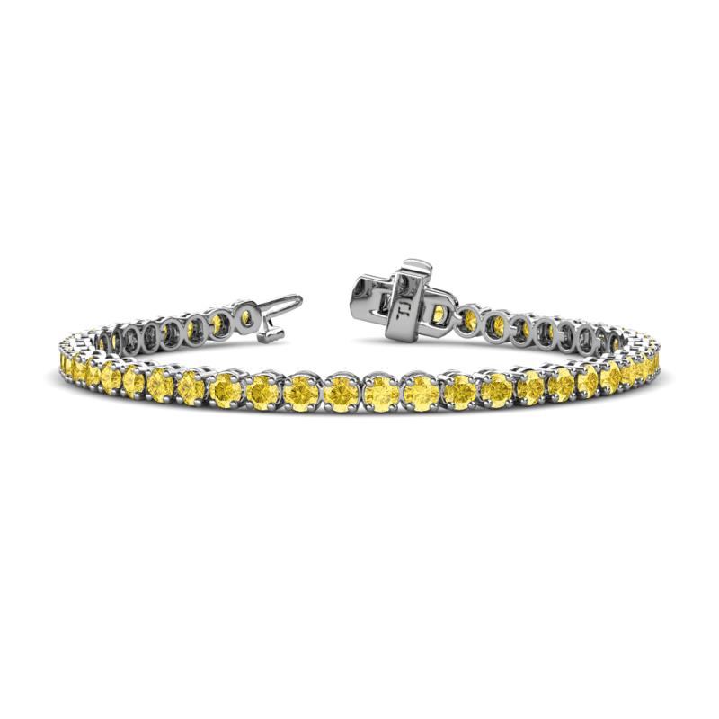 Izarra 3.70 mm Yellow Sapphire Eternity Tennis Bracelet 