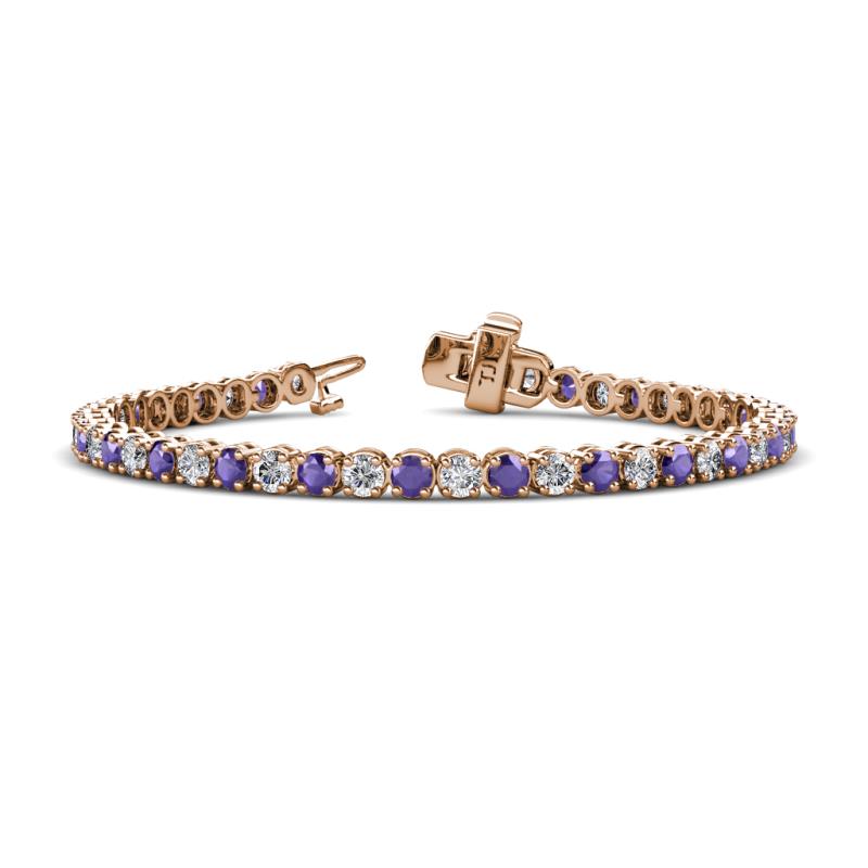 Izarra 3.70 mm Iolite and Diamond Eternity Tennis Bracelet 