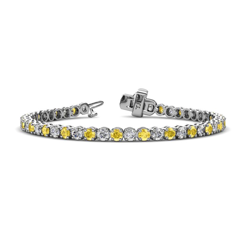 Izarra 3.70 mm Yellow Sapphire and Diamond Eternity Tennis Bracelet 