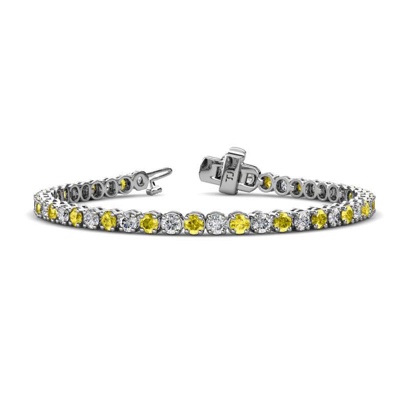 Izarra 3.70 mm Yellow and White Diamond Eternity Tennis Bracelet 