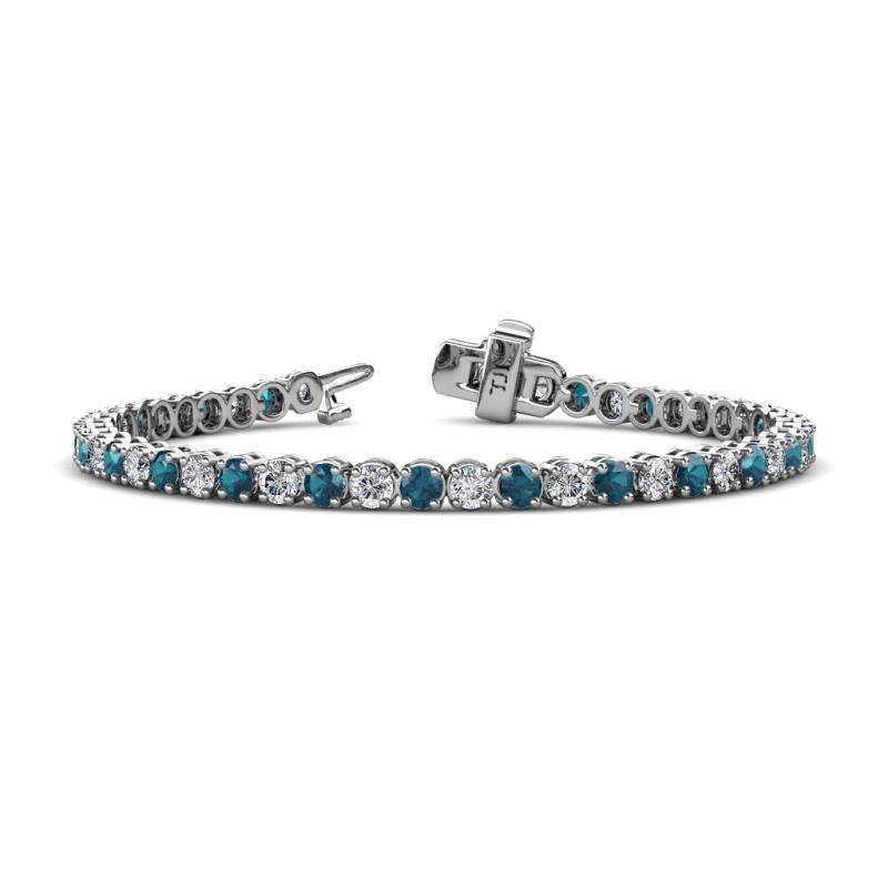 Izarra 3.90 mm Blue and White Diamond Eternity Tennis Bracelet 