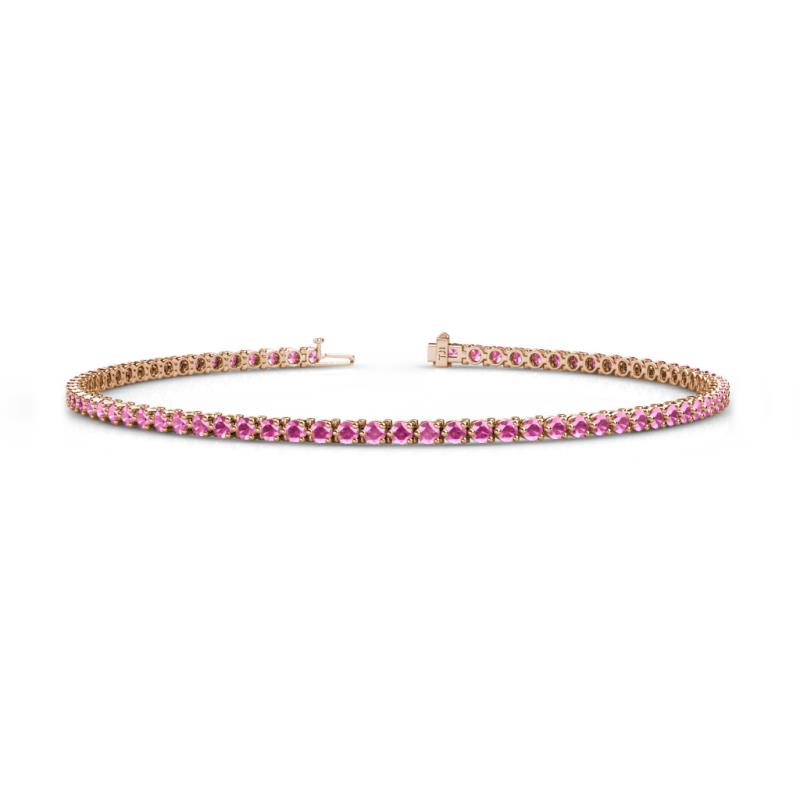 Cliona 2.00 mm Pink Sapphire Eternity Tennis Bracelet 