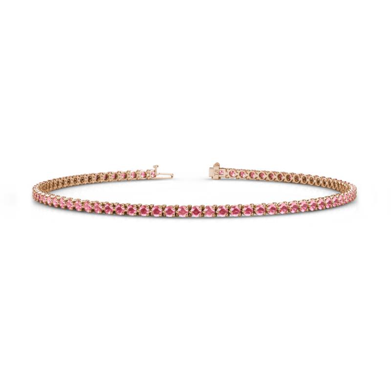 Cliona 2.00 mm Pink Tourmaline Eternity Tennis Bracelet 