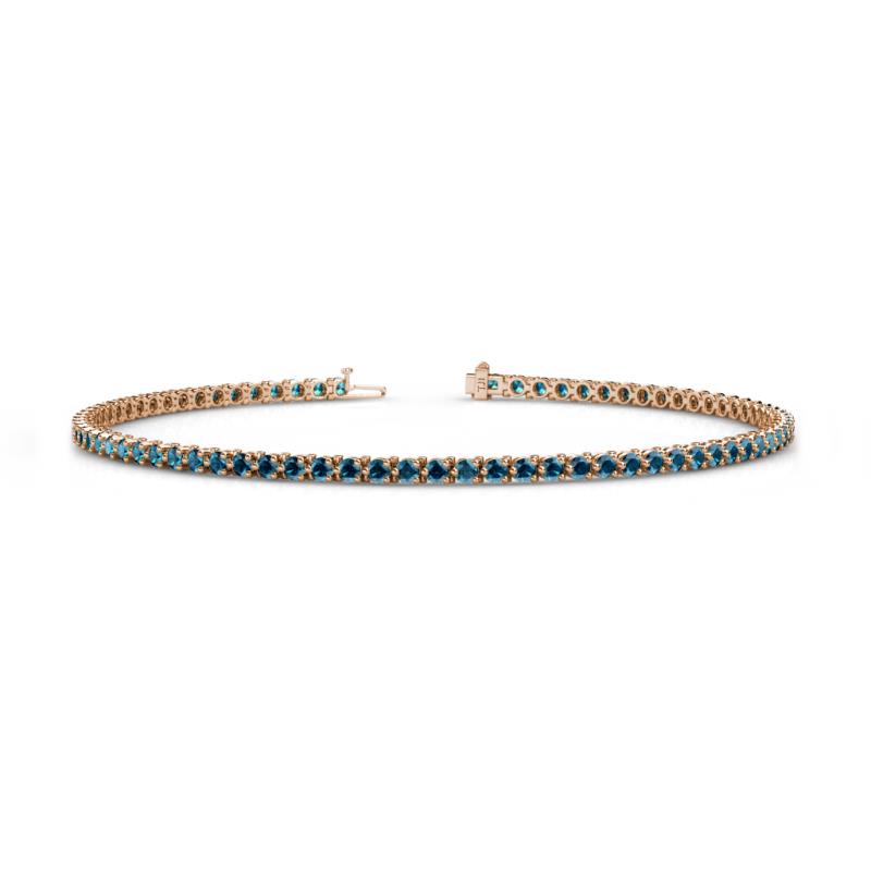 Cliona 2.00 mm Blue Diamond Eternity Tennis Bracelet 