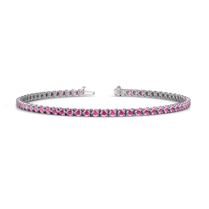 Cliona 2.40 mm Pink Sapphire Eternity Tennis Bracelet 