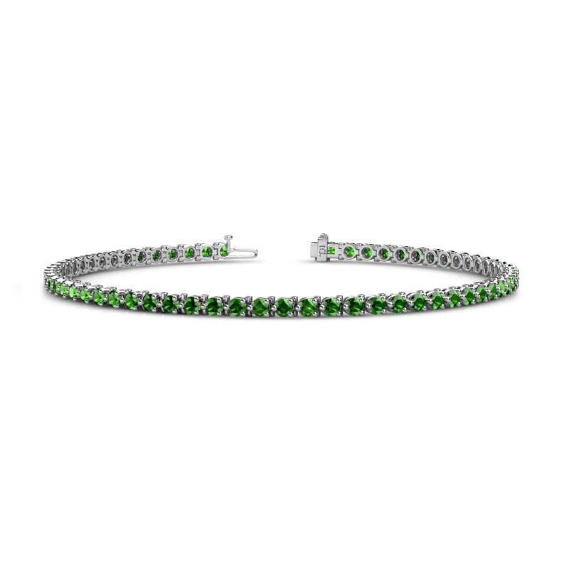 Cliona 2.40 mm Green Garnet Eternity Tennis Bracelet 