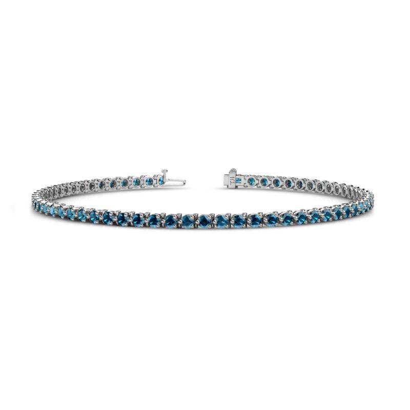 Cliona 2.40 mm Blue Diamond Eternity Tennis Bracelet 
