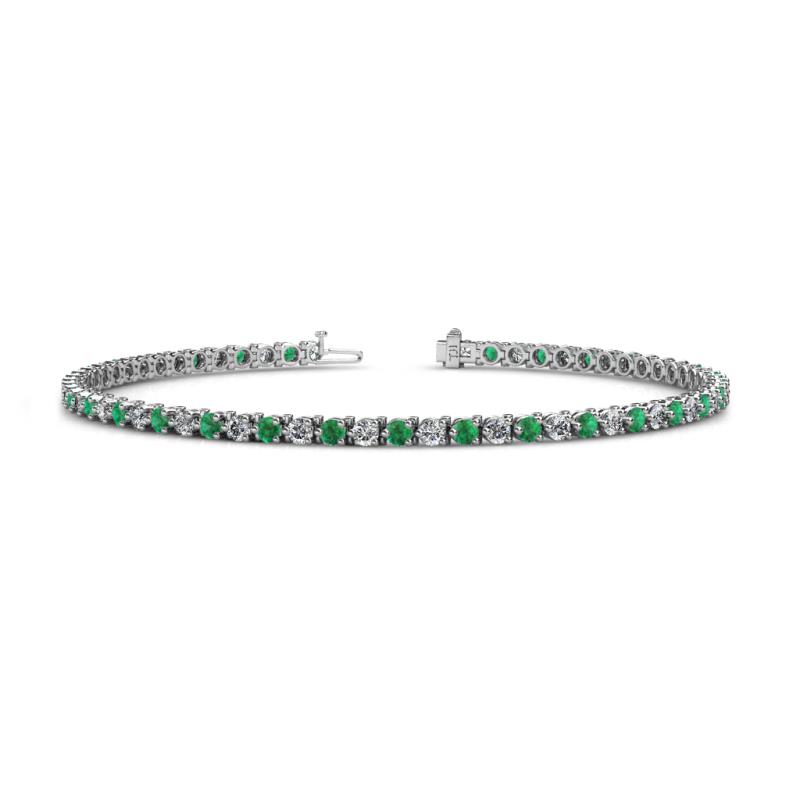 Cliona 2.40 mm Emerald and Diamond Eternity Tennis Bracelet 