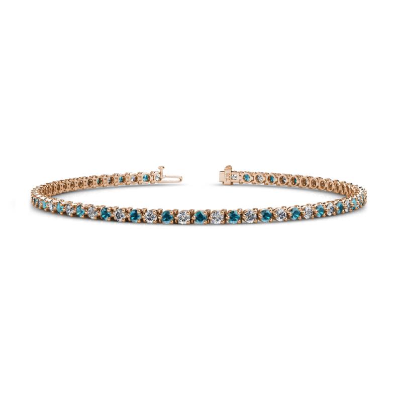 Cliona 2.40 mm London Blue Topaz and Diamond Eternity Tennis Bracelet 