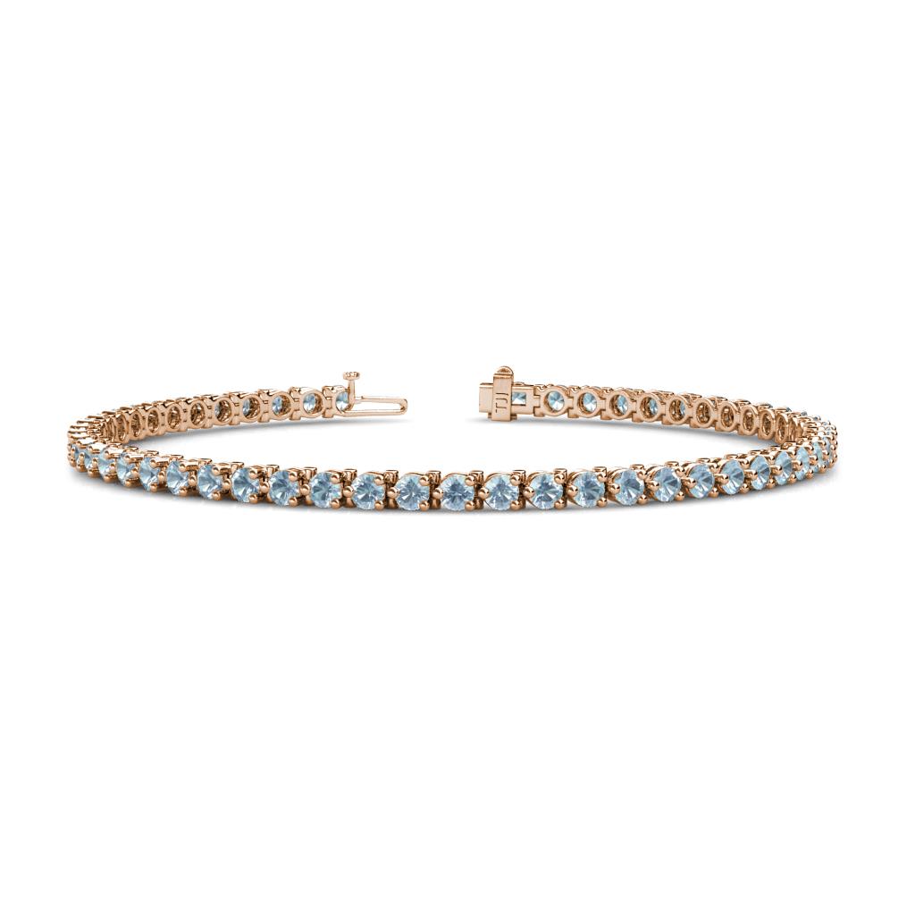 Cliona 2.70 mm Aquamarine Eternity Tennis Bracelet 