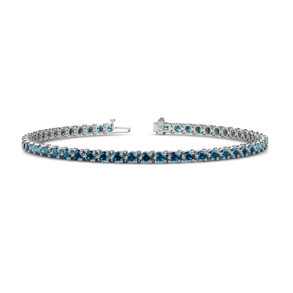 Cliona 2.70 mm Blue Diamond Eternity Tennis Bracelet 
