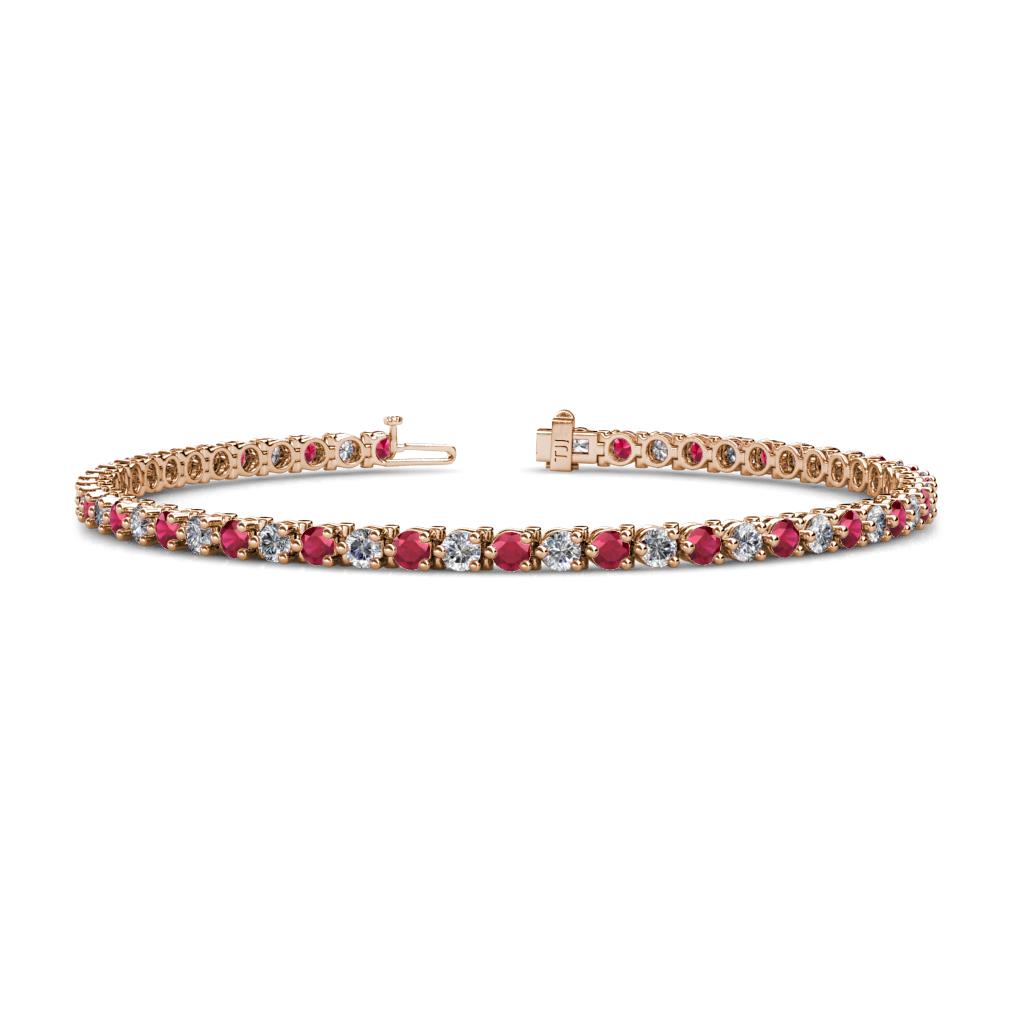 Cliona 2.70 mm Ruby and Diamond Eternity Tennis Bracelet 