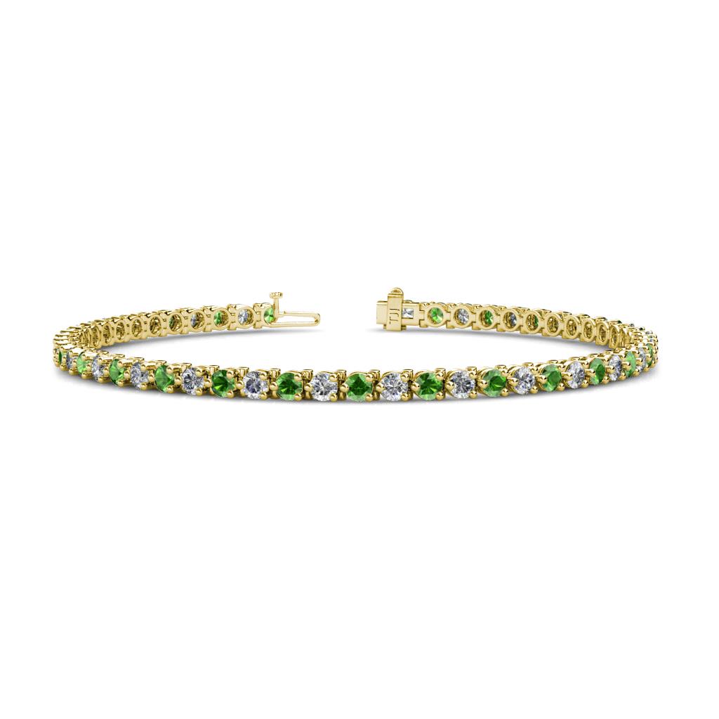 Cliona 2.70 mm Green Garnet and Diamond Eternity Tennis Bracelet 