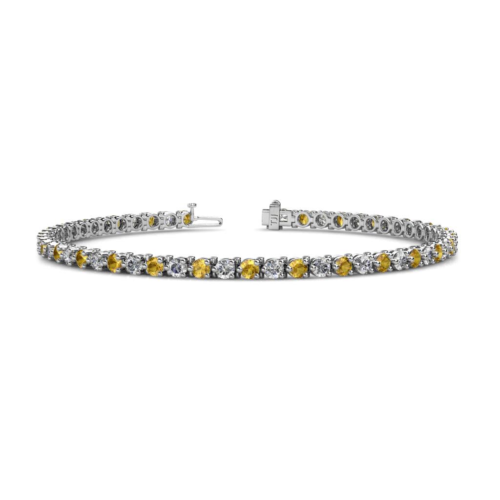 Cliona 2.70 mm Citrine and Diamond Eternity Tennis Bracelet 