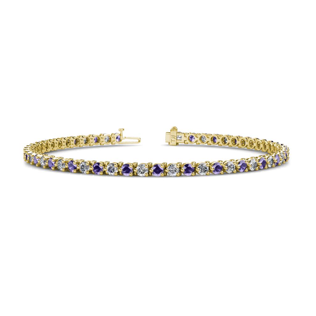 Cliona 2.70 mm Iolite and Diamond Eternity Tennis Bracelet 