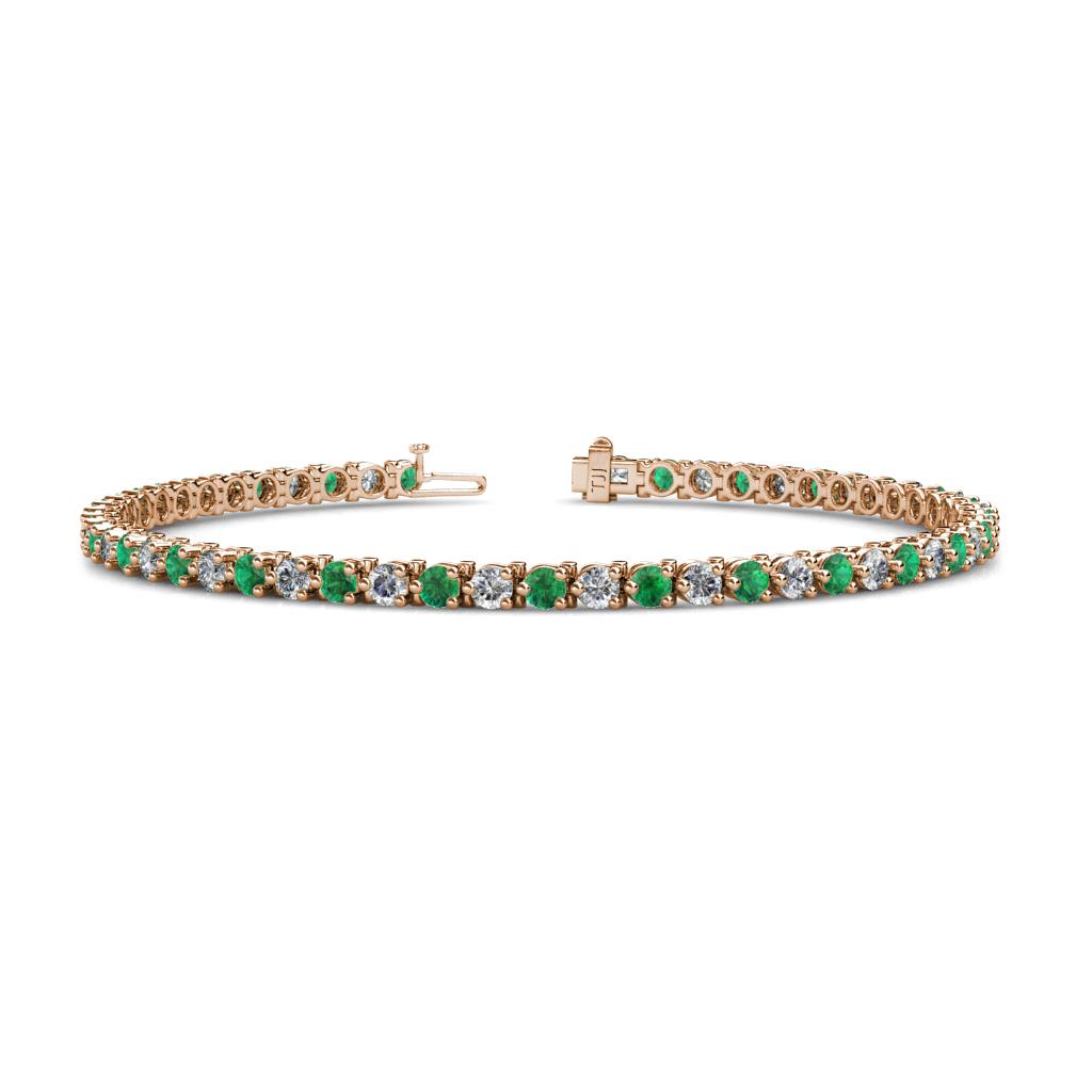 Cliona 2.70 mm Emerald and Diamond Eternity Tennis Bracelet 