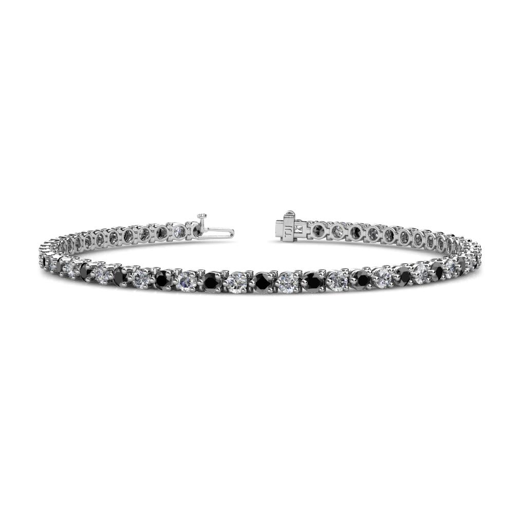 Cliona 2.70 mm Black and White Diamond Eternity Tennis Bracelet 