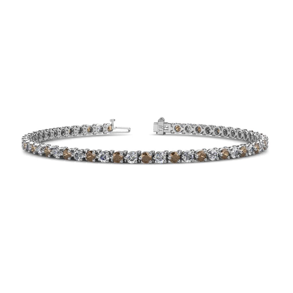 Cliona 2.70 mm Smoky Quartz and Diamond Eternity Tennis Bracelet 