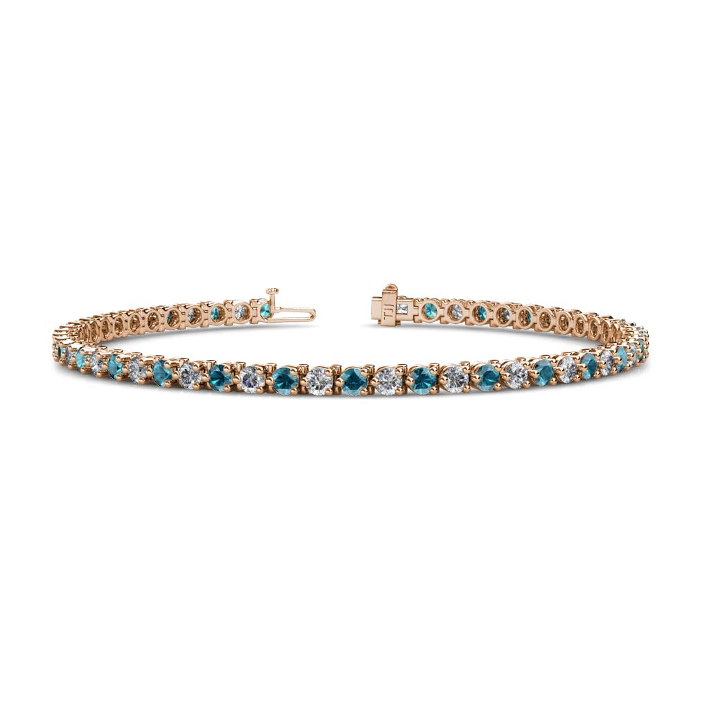 Cliona 2.70 mm London Blue Topaz and Diamond Eternity Tennis Bracelet 