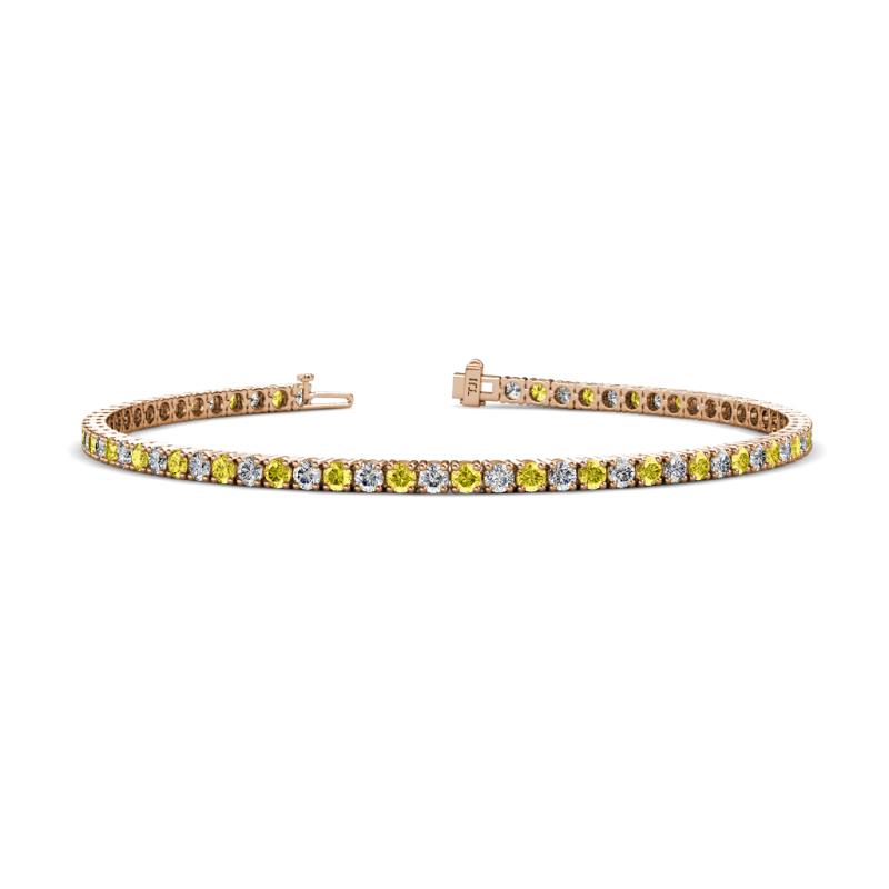 Leslie 2.70 mm Yellow and White Diamond Eternity Tennis Bracelet 