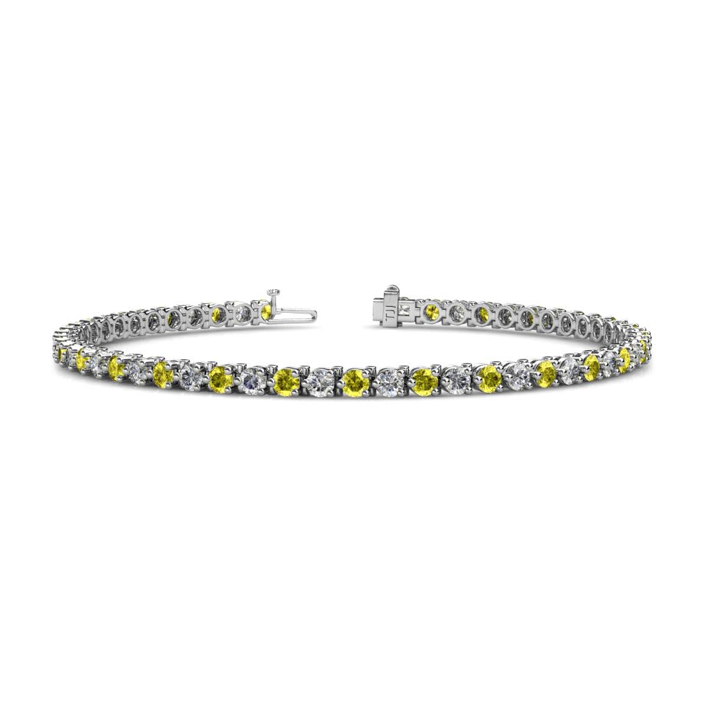 Cliona 2.70 mm Yellow and White Diamond Eternity Tennis Bracelet 