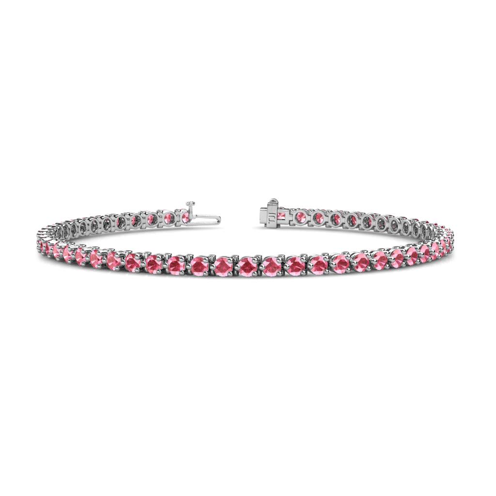 Cliona 3.00 mm Pink Tourmaline Eternity Tennis Bracelet 