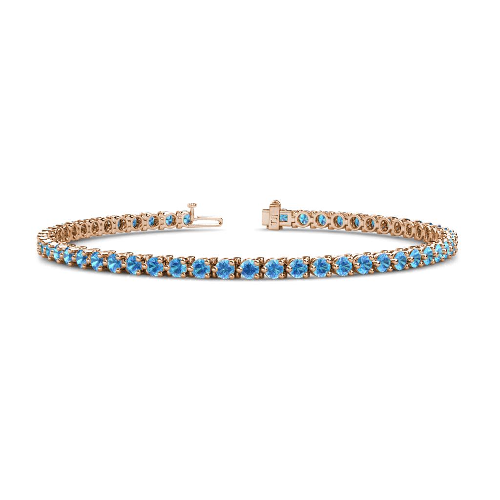 Cliona 3.00 mm Blue Topaz Eternity Tennis Bracelet 
