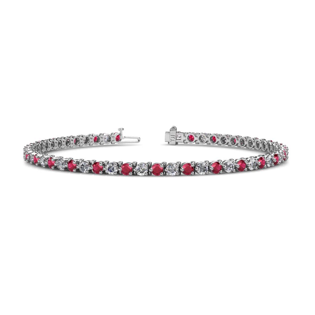 Cliona 3.00 mm Ruby and Diamond Eternity Tennis Bracelet 