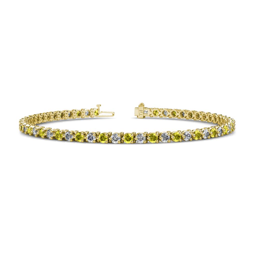 Cliona 3.00 mm Yellow Diamond and Diamond Eternity Tennis Bracelet 